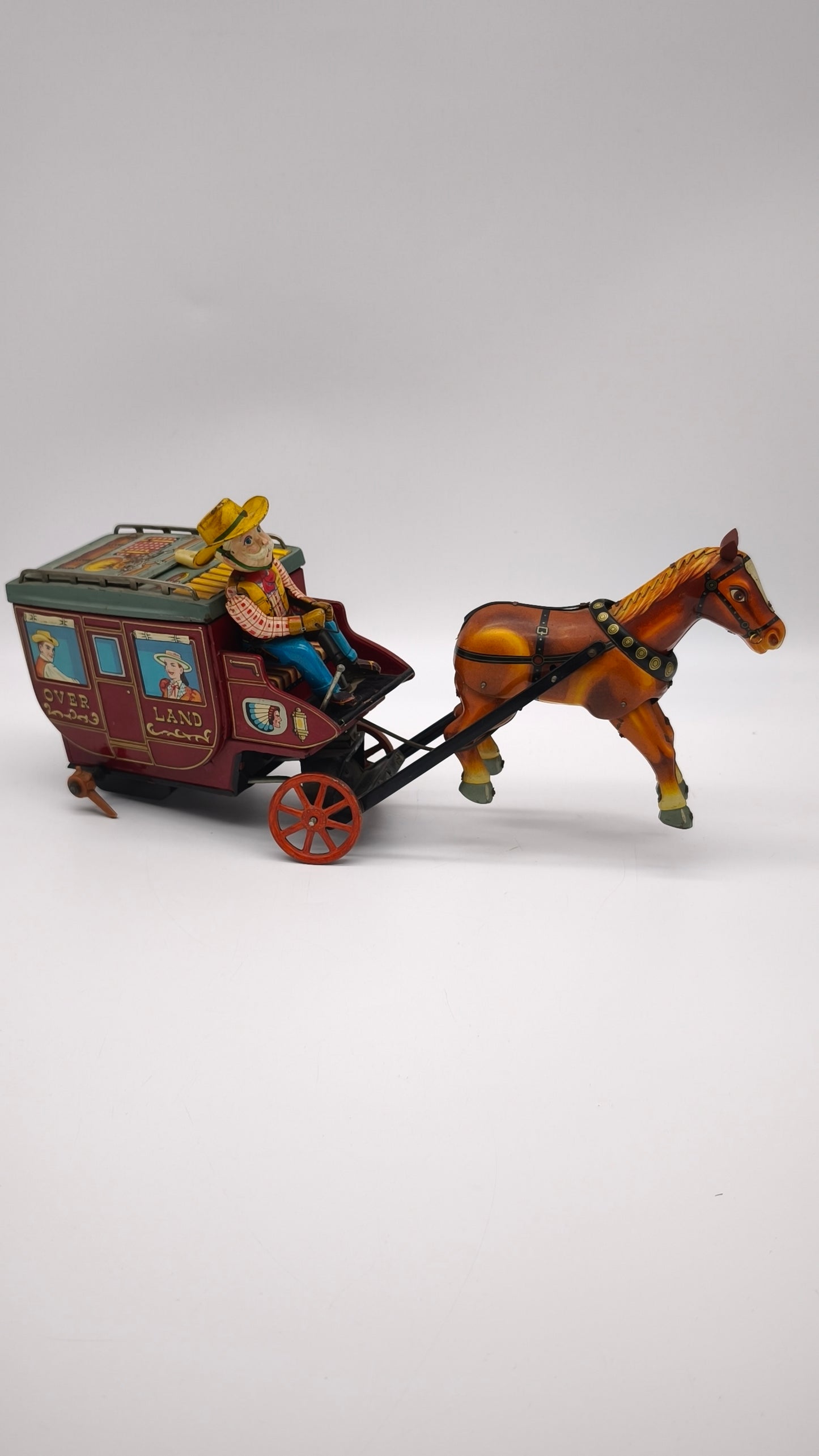 82992 Carrozza vintage in latta Cragstan Overland Stagecoach
