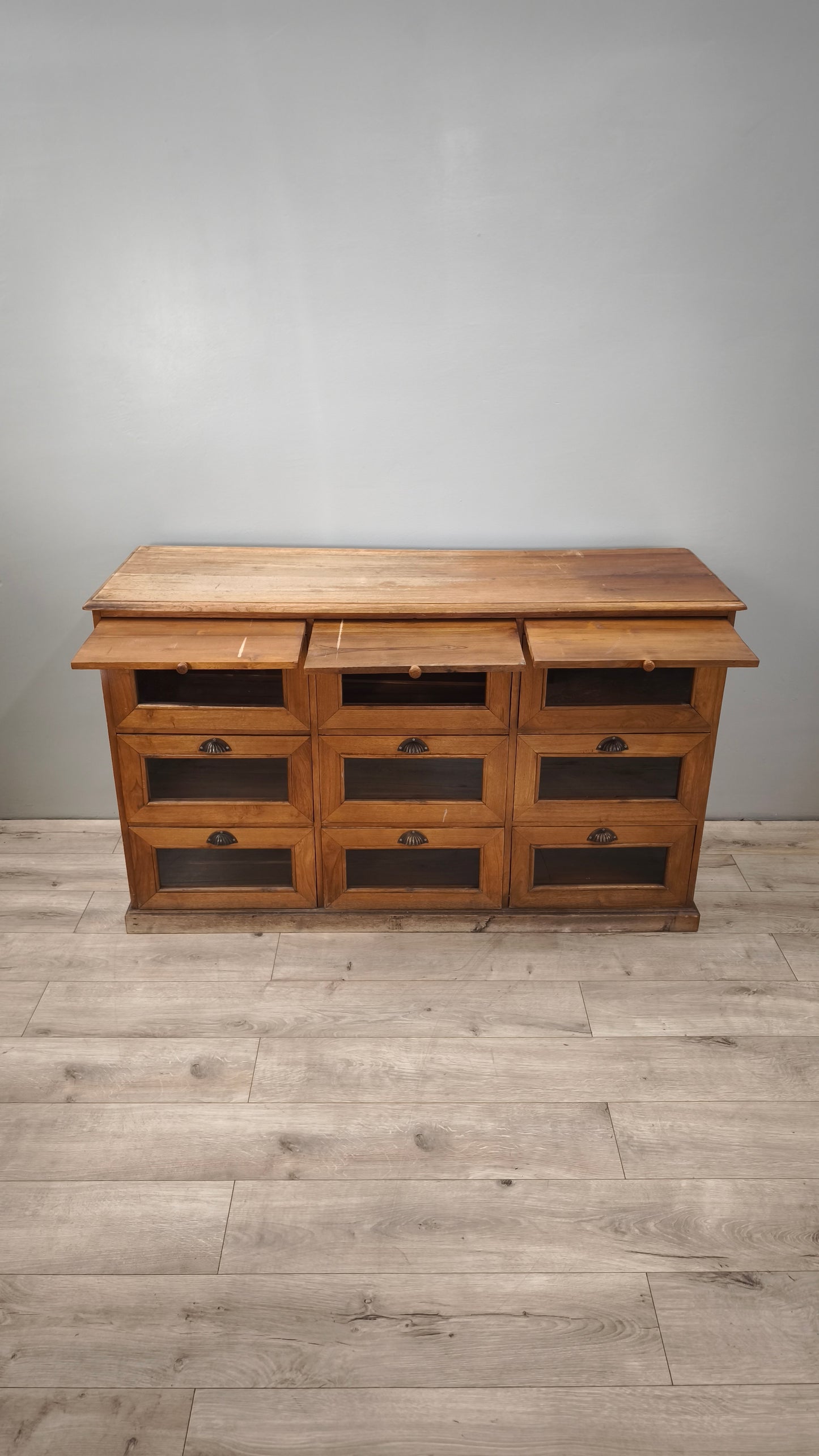 84844-2 Servante in legno massello di teak con cassetti e tiretti