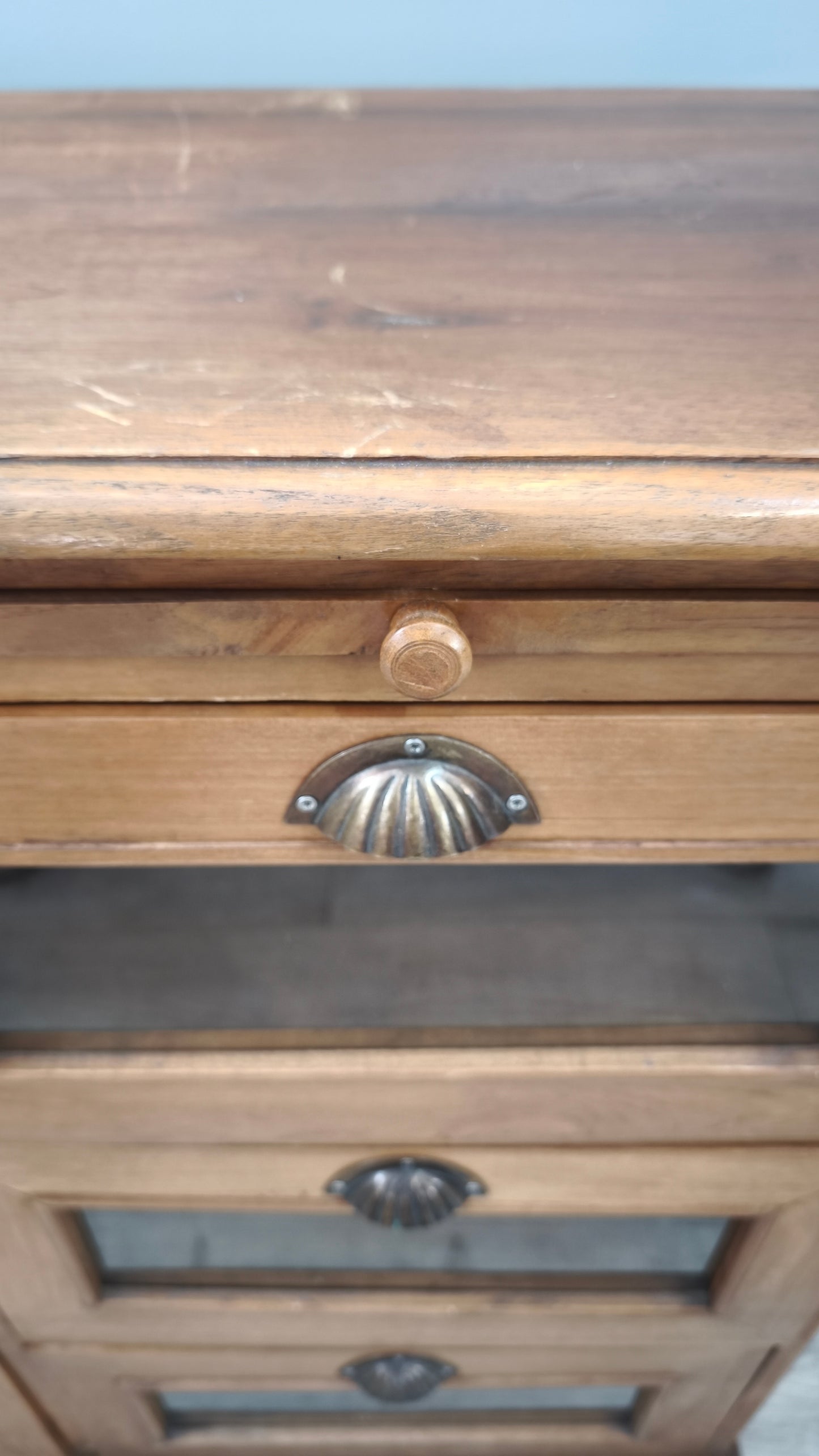 84844-2 Servante in legno massello di teak con cassetti e tiretti