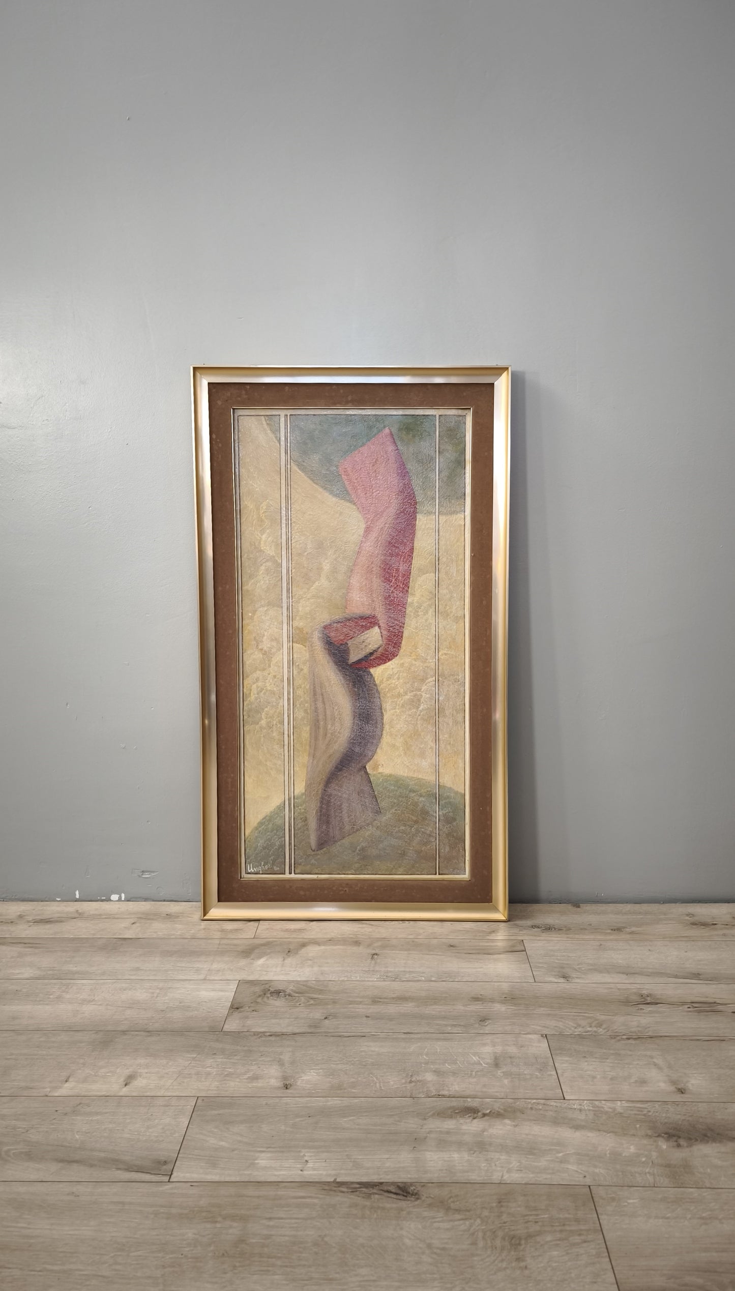 85048 Quadro Saverio Ungheri, 'L'amor che move il sole e l'altre stelle', tecnica mista su tela, 1965