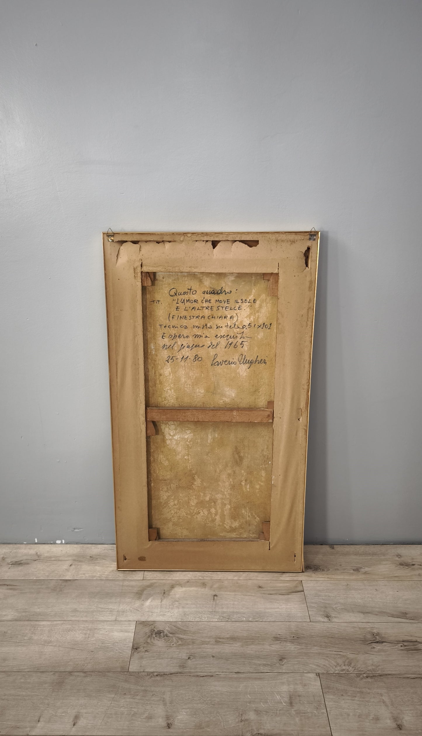 85048 Quadro Saverio Ungheri, 'L'amor che move il sole e l'altre stelle', tecnica mista su tela, 1965
