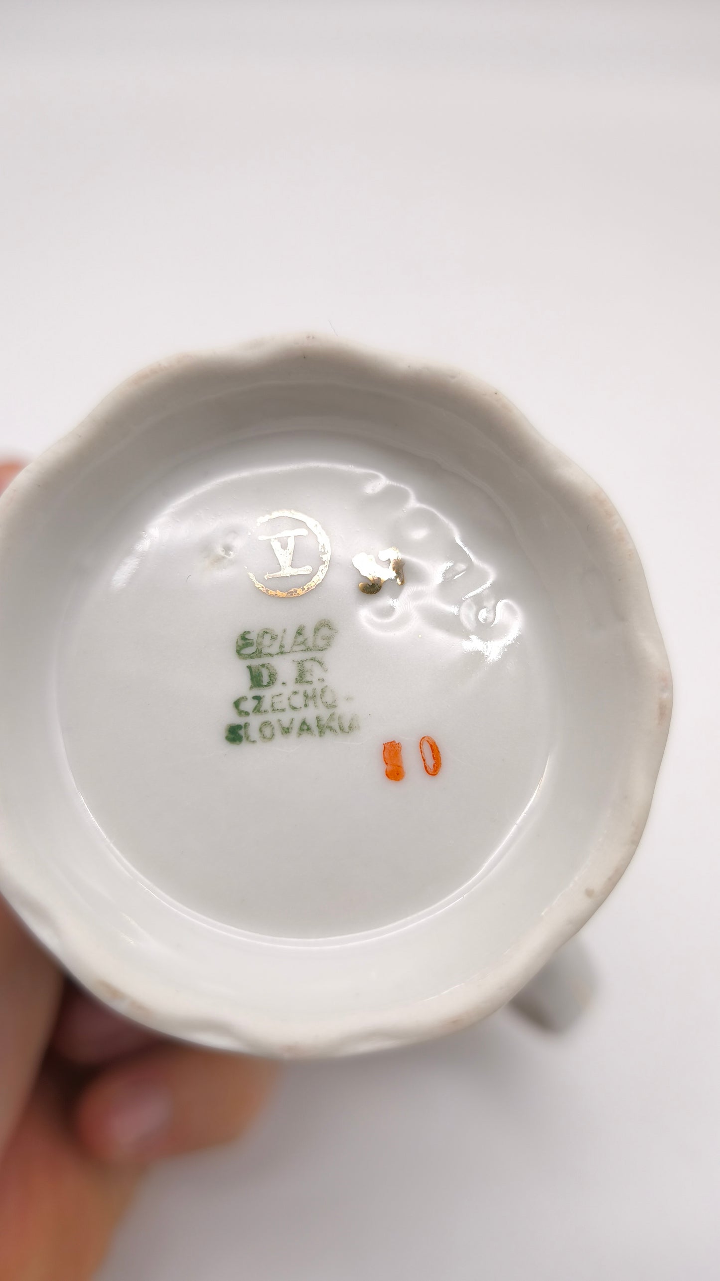 88323 Servizio da caffè per 10 persone in ceramica con decoro a motivo floreale