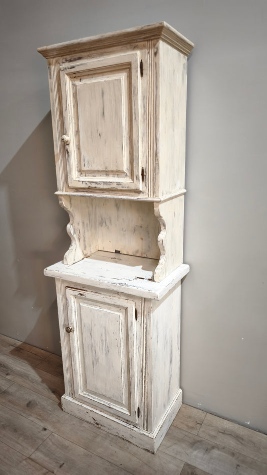 88482 Credenza uno sportello in legno dipinta bianca