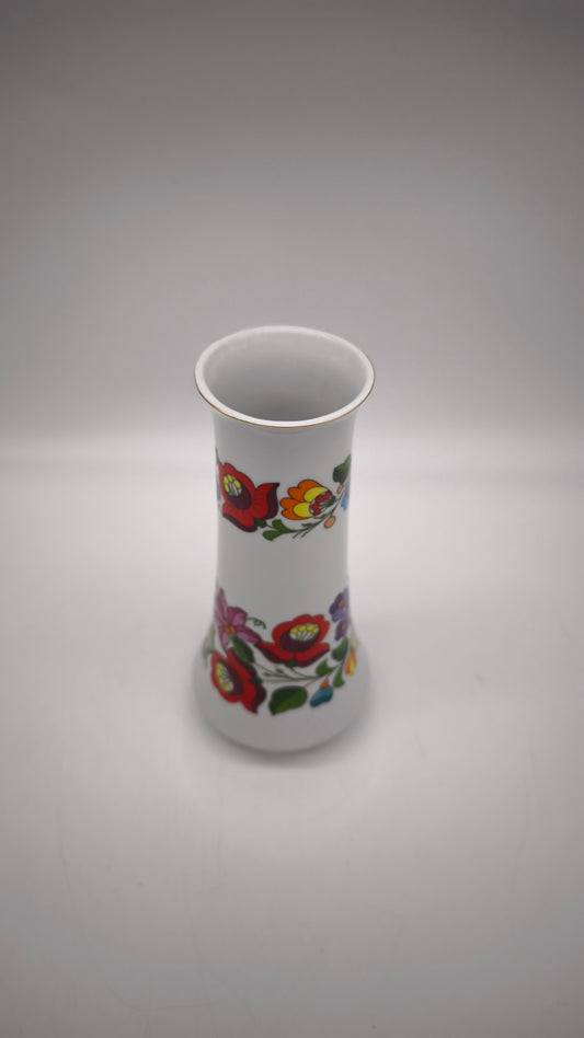 88632 Vaso in ceramica ungherese vintage con decorazione a motivo floreale