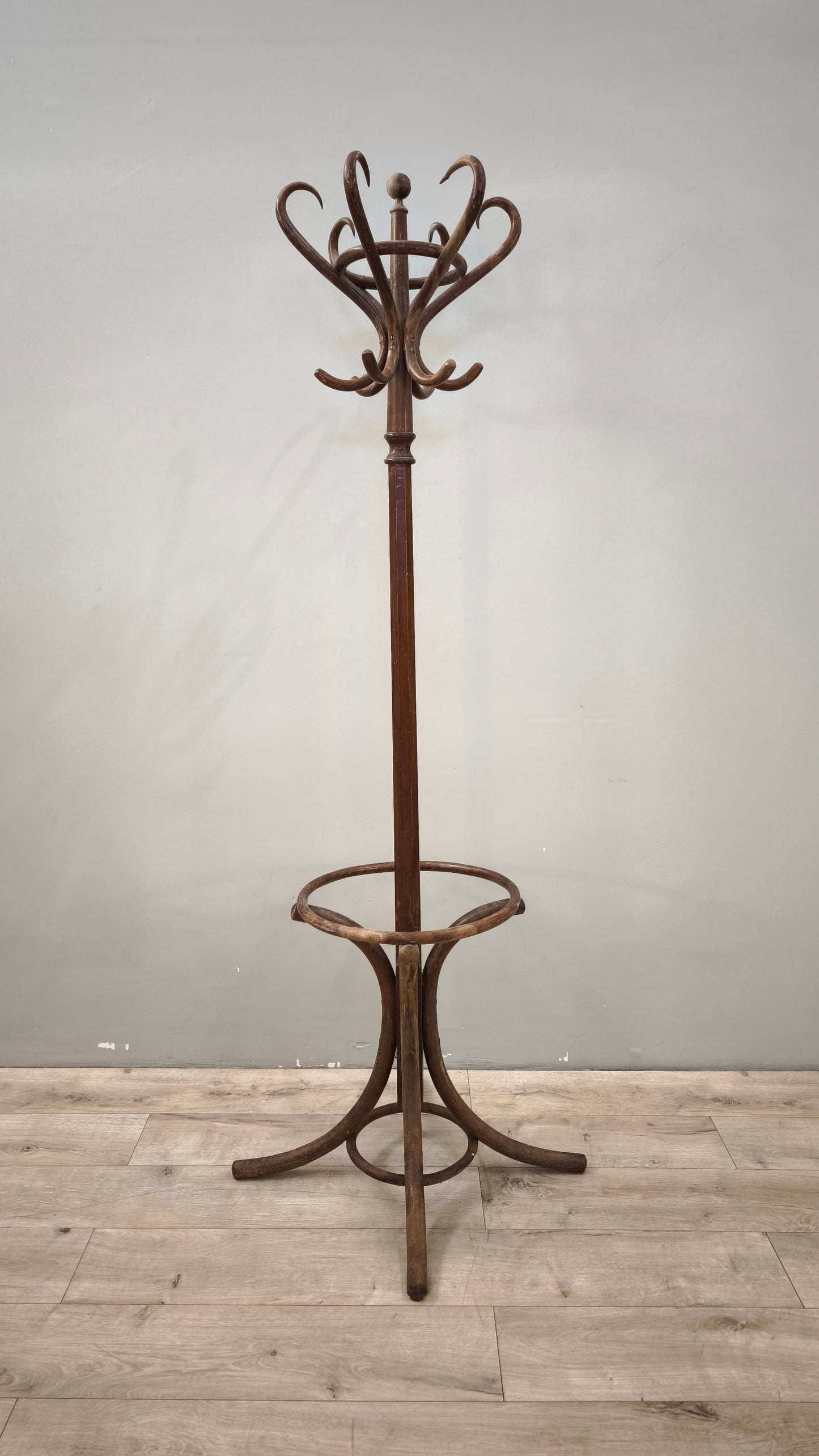 89123 Appendiabiti a piantana stile Thonet con porta ombrelli