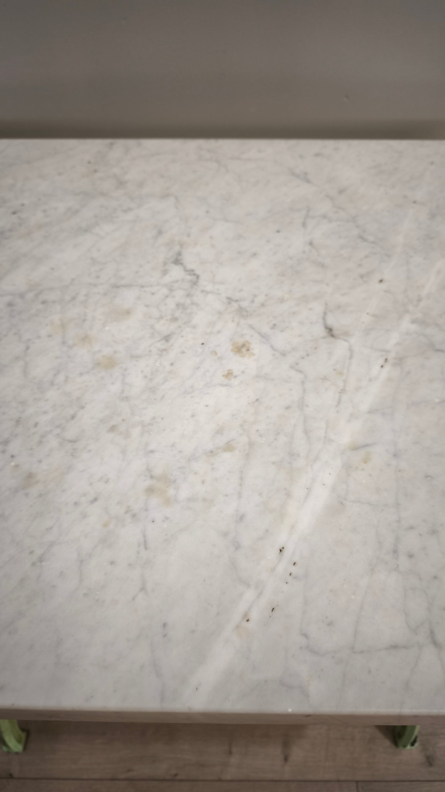 89214 Base Singer verde in ghisa con piano in marmo grigio