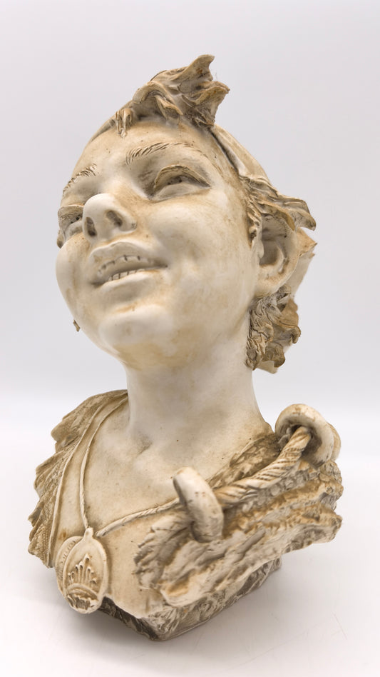 89880-2 Mezzobusto in ceramica Capodimonte Mollica
