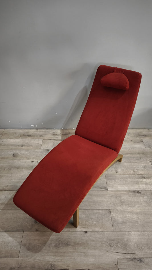 91578 Chaise longue in legno rivestita in alcantara