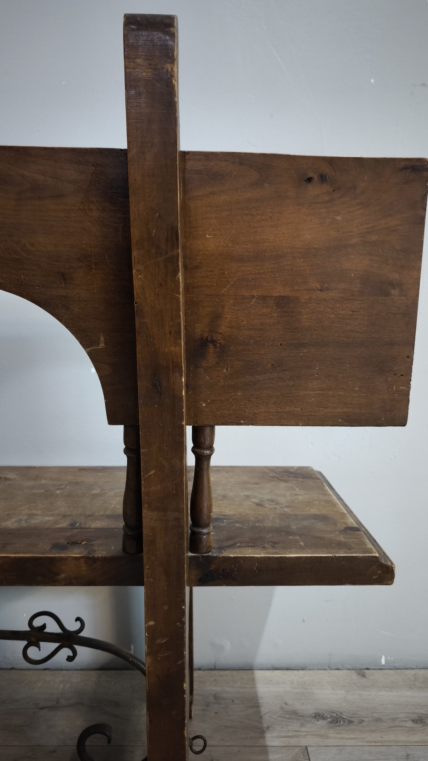 92200 Panca in legno massello con inserti in ferro
