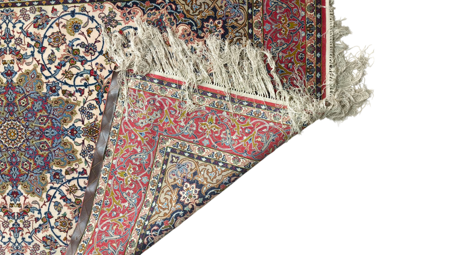 78306 Tappeto con decorazioni a motivo floreale rosso e beige
