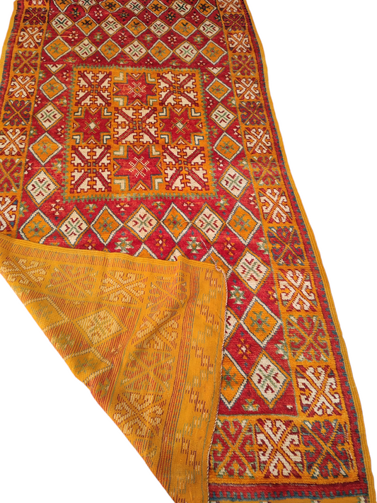 74462 Tappeto marocchino in lana arancione 140cm x 335cm