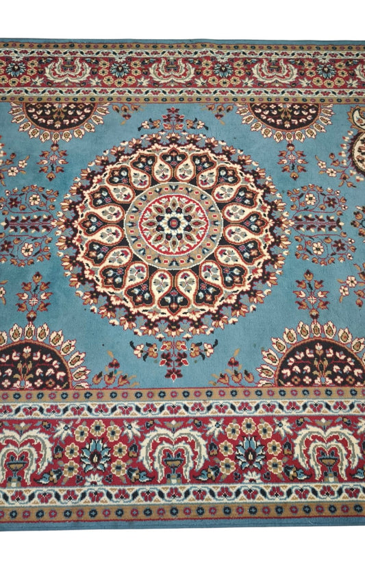 84580 Tappeto in fibra naturale con decorazione a motivo floreale