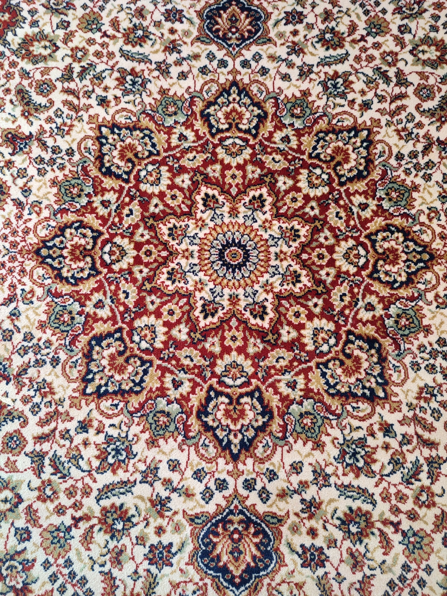 59623 Tappeto in fibra naturale con decorazione a motivo floreale