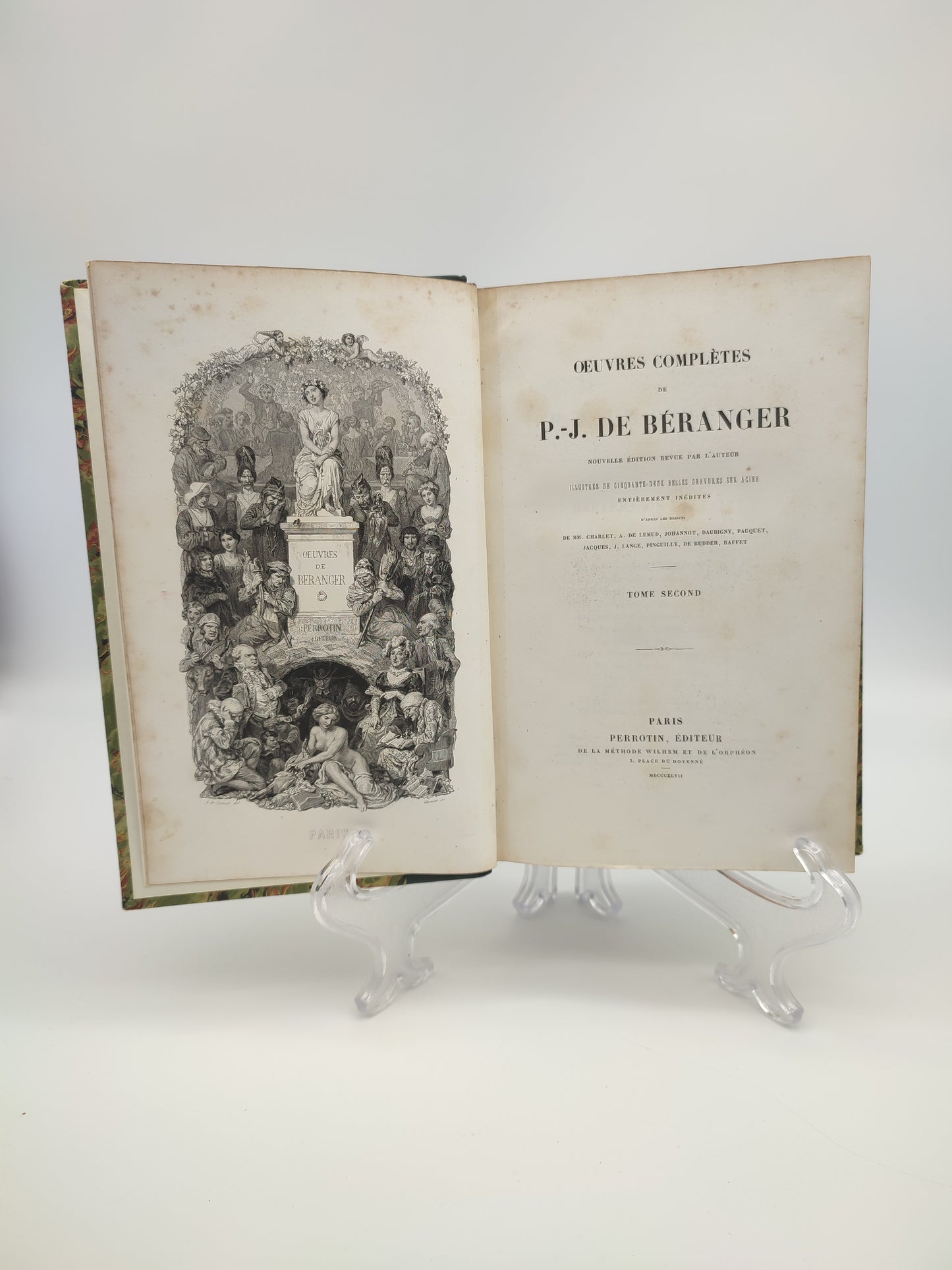 Libro 'Oeuvres complètes' di P.J. de Berenger, VOL I e II, Paris, 1847