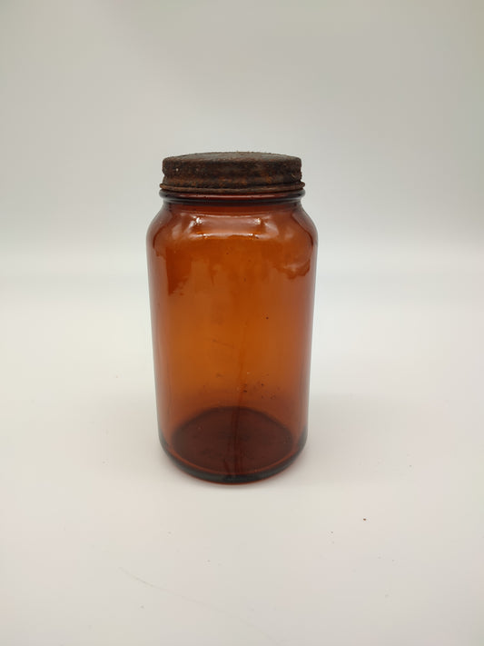 54999 Bottiglia vintage da farmacia in vetro fumé