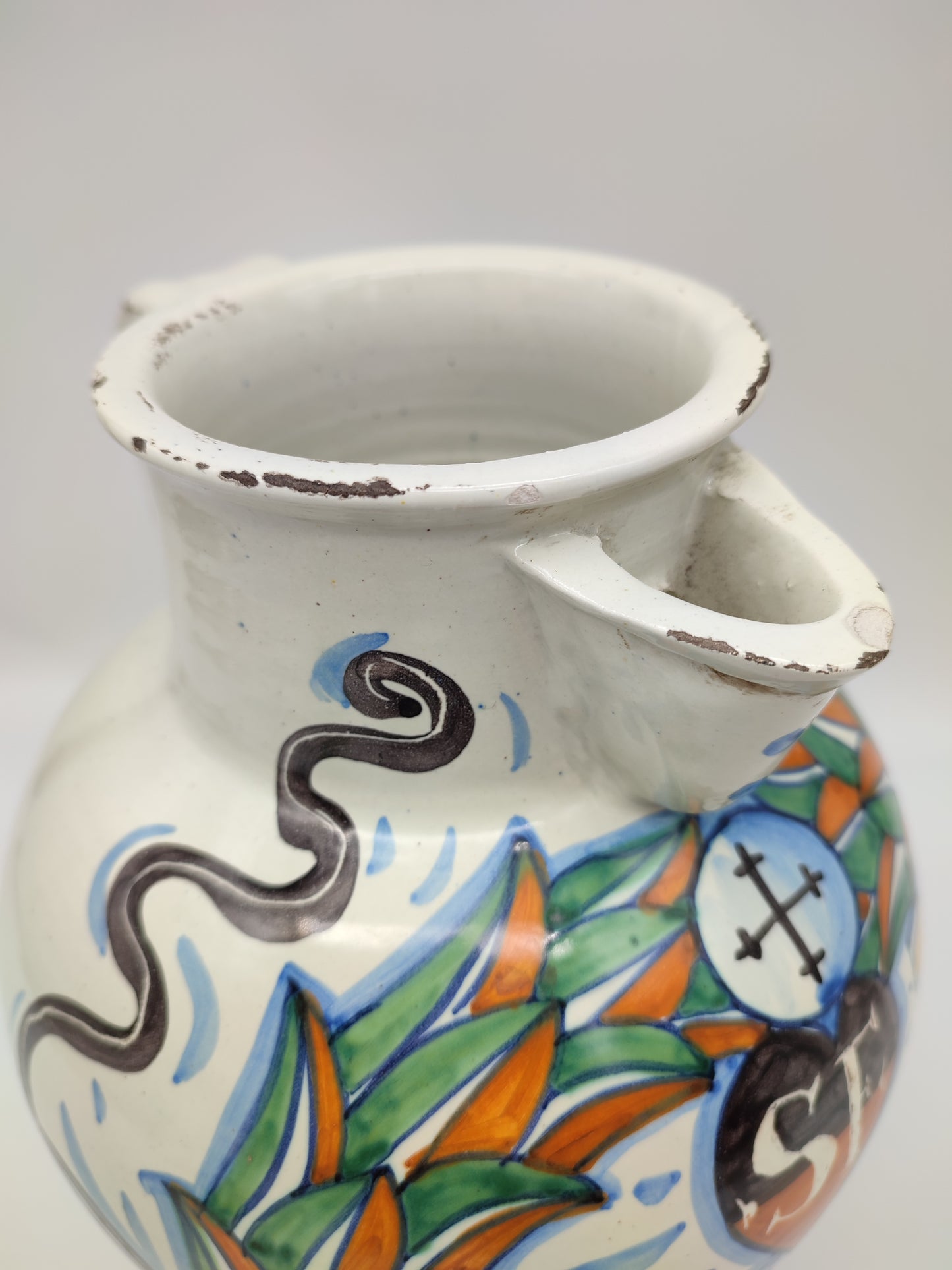 56735 Anfora in ceramica smaltata tipo Savona