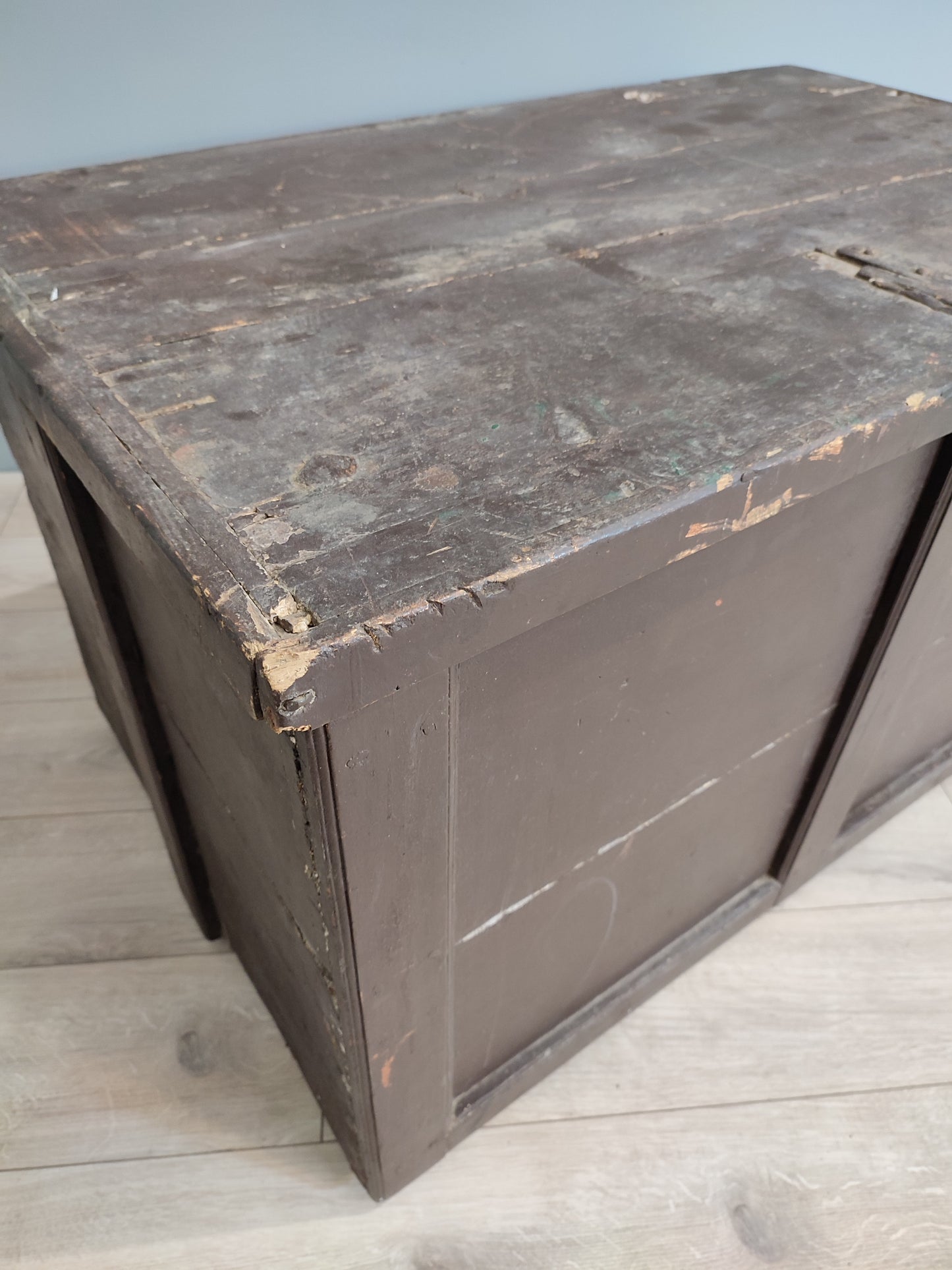 59165 Baule cassapanca in legno scuro