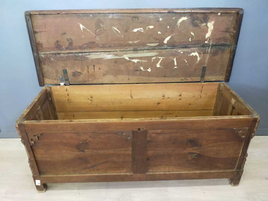 753 Grande cassapanca in legno massello di quercia