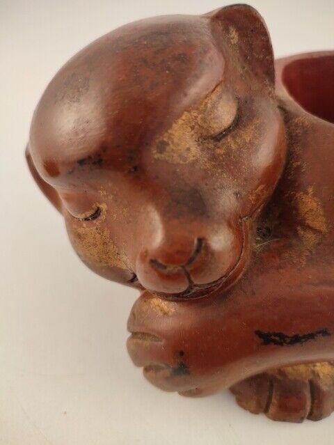 42201 Scatola in legno vintage a forma di animale