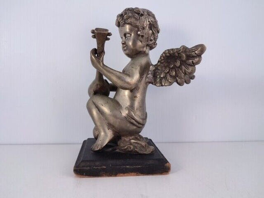 45387 Scultura angelo in bronzo con base