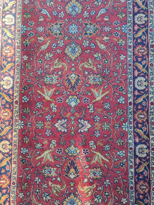 52278 Tappeto guida rosso con decorazioni a motivo floreale 505cm x 94cm