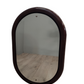 63918 Specchio ovale con cornice marrone