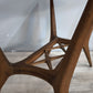 93442 Tavolino da salotto anni '50 in legno con piano rettangolare