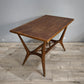 93442 Tavolino da salotto anni '50 in legno con piano rettangolare
