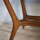 93442 Tavolino da salotto anni '50 in legno con piano rettangolare