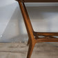 93442 Tavolino da salotto anni '50 in legno con piano rettangolare