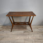 93442 Tavolino da salotto anni '50 in legno con piano rettangolare