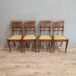 60862 Set n 4 sedie in legno con seduta in tessuto