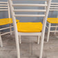 61047 Set n 4 sedie bianche con seduta gialla