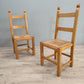 61185 Set n 6 sedie in legno con seduta in paglia