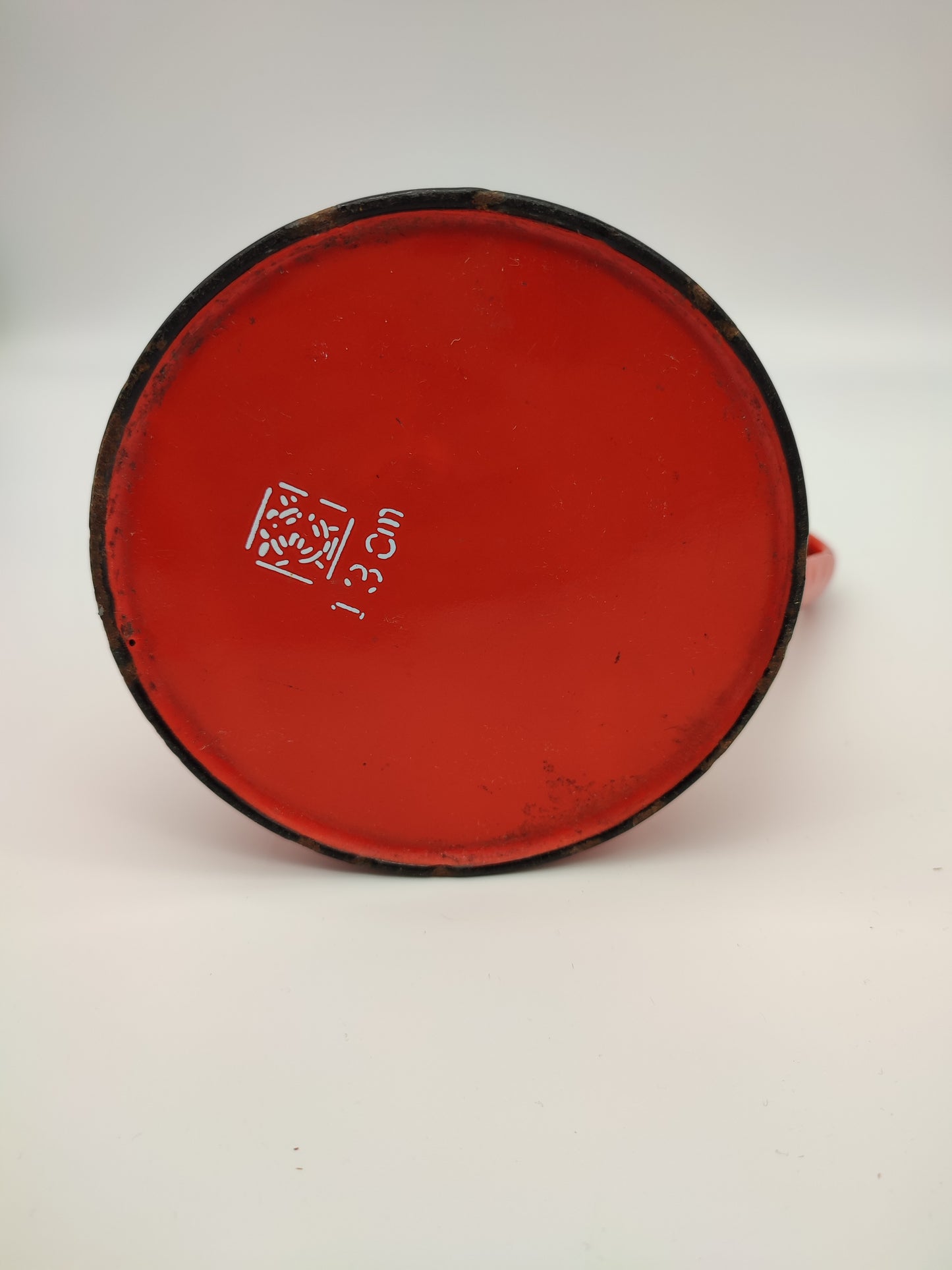 61310 Caraffa vintage in metallo smaltato rossa