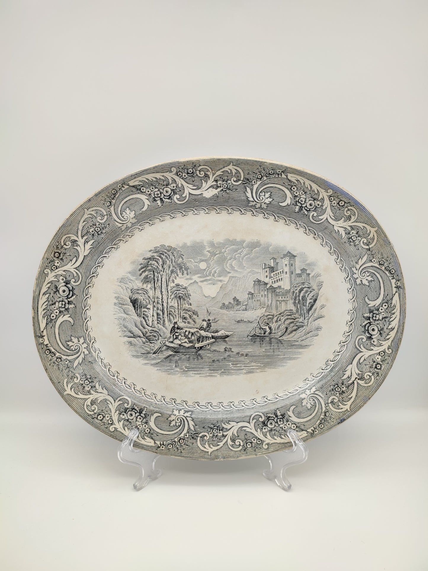 61838 Antico piatto in ceramica Rhine R. Hammersley
