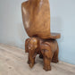 63625 Sedia in legno intagliato con elefante