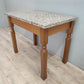 63971 Tavolo in legno con piano in marmo grigio