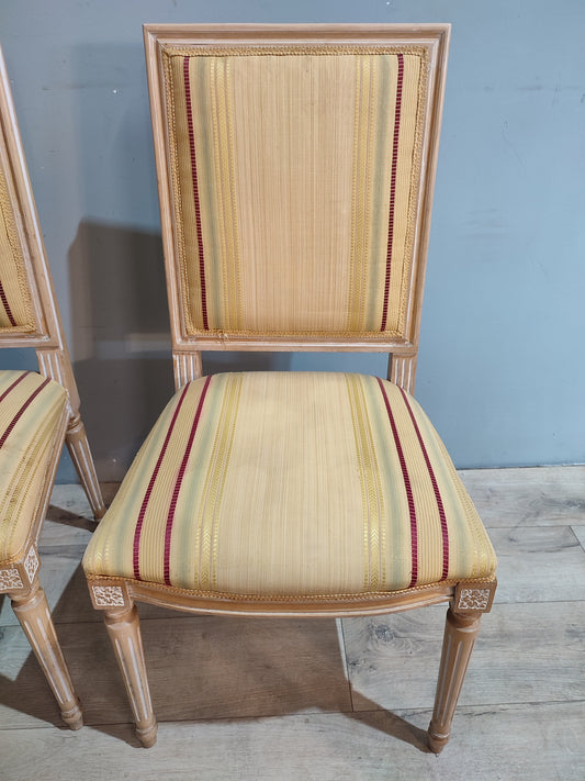 65608 Set n 4 sedie in legno e tessuto
