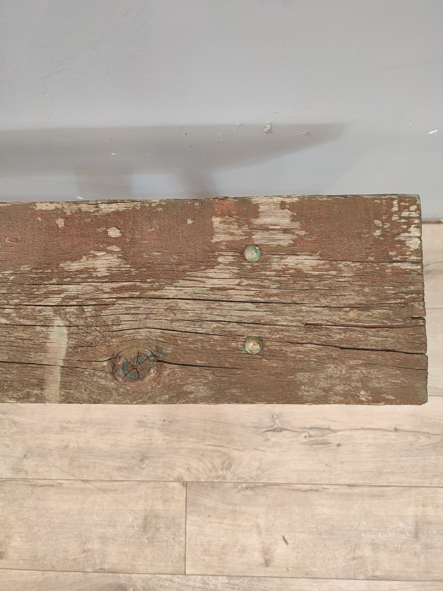 68120 Panca lunga in legno con base in ferro