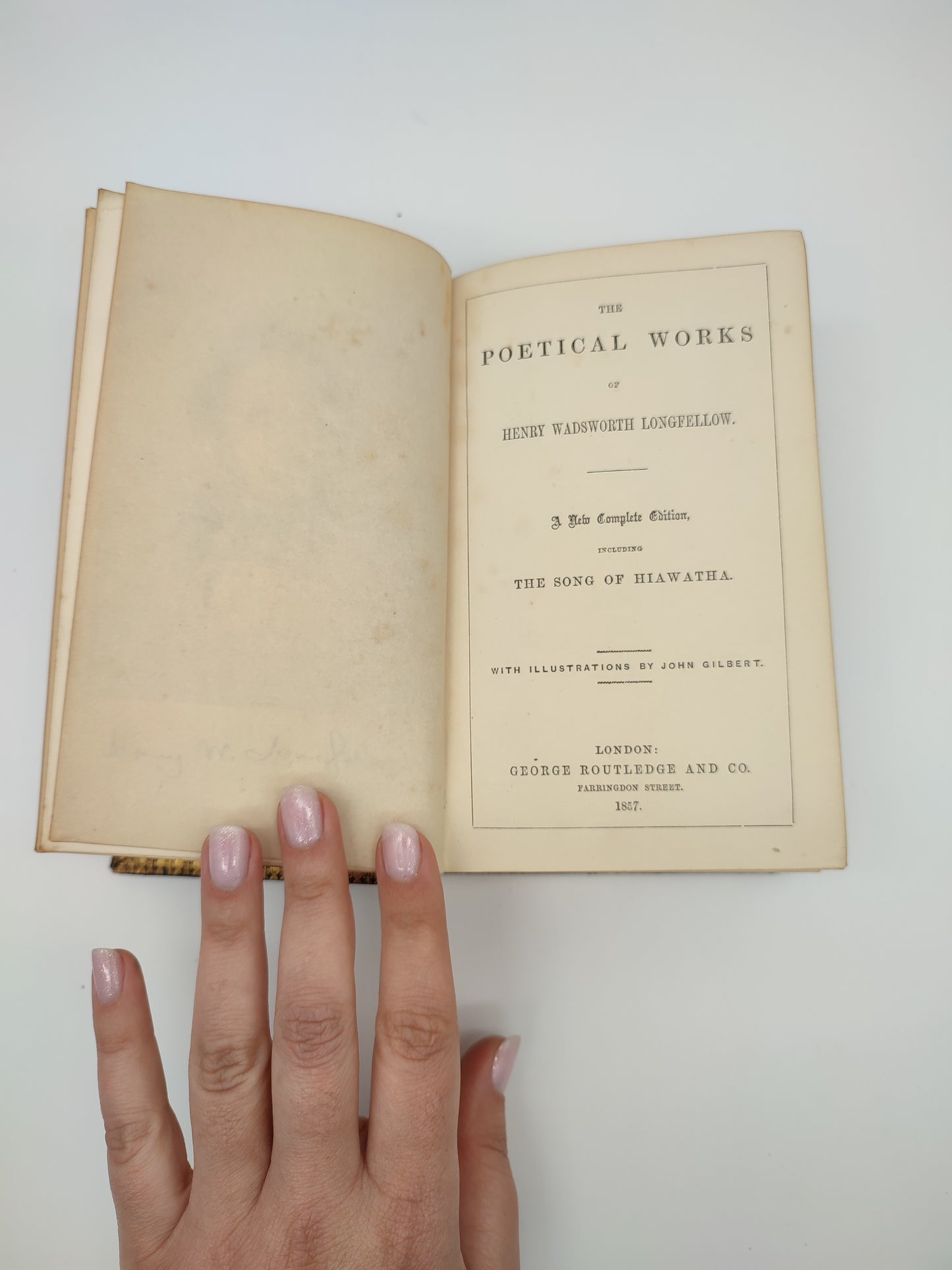 68098 Libro The poetical works of Henry Wadsworth Longfellow with illustrations by John Gilbert, London, 1857