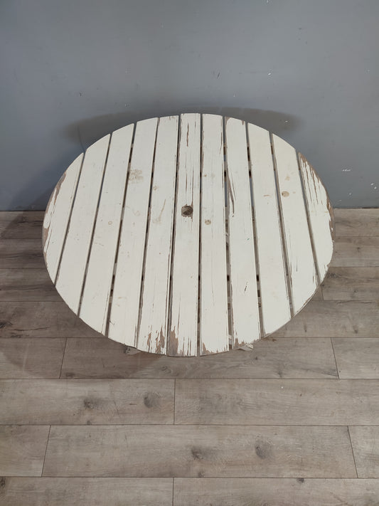 71808 Tavolo pieghevole rotondo in legno bianco