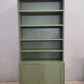 72586 Libreria verde in legno con sportelli