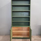 72586 Libreria verde in legno con sportelli