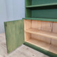 72586 Libreria verde in legno con sportelli