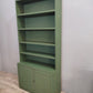 72586 Libreria verde in legno con sportelli