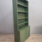 72586 Libreria verde in legno con sportelli