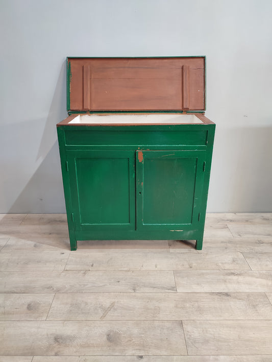 74010 Madia verde in legno con interno bianco