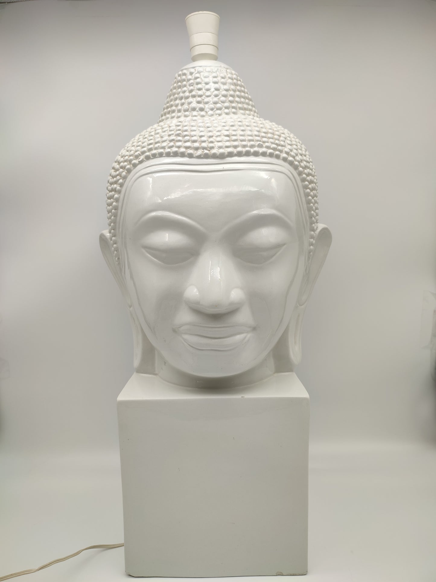 73554 Lampada Buddha in ceramica bianca