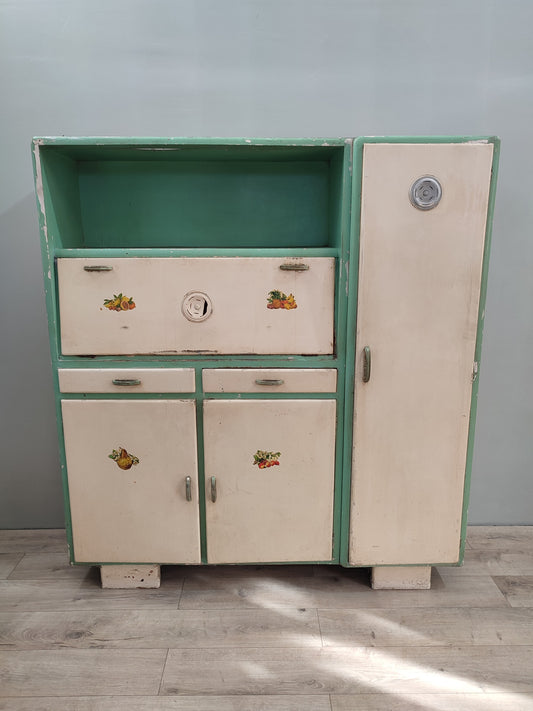 74068 Credenza anni '50 bianca e verde